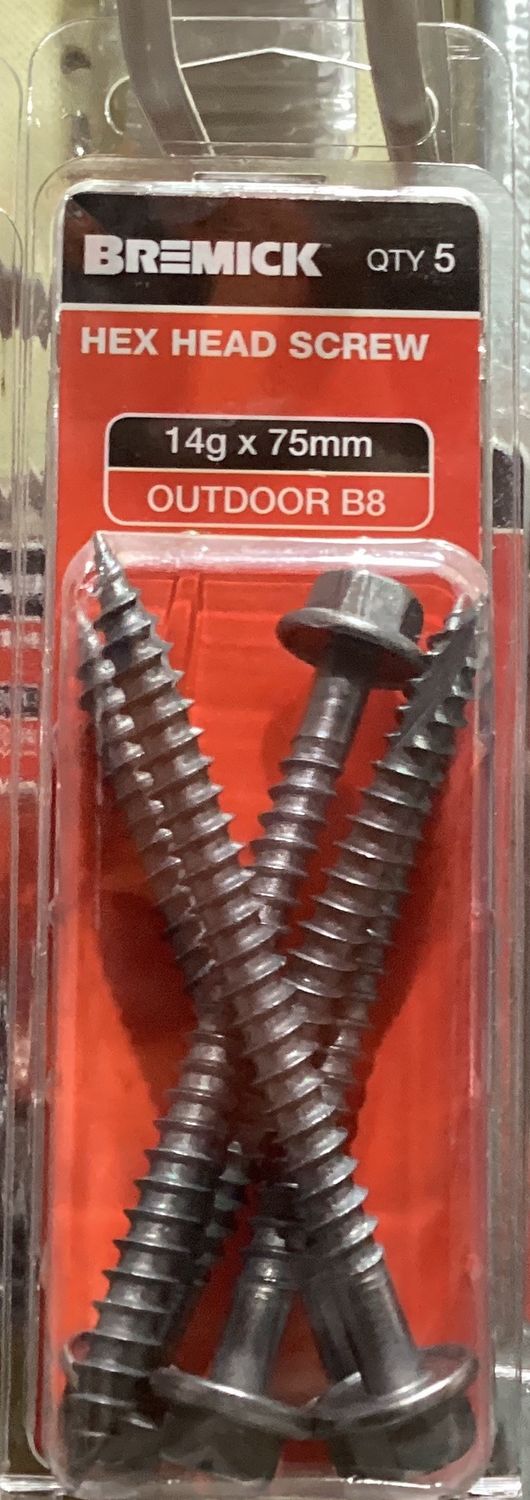 Tec screw T17-14gx75mm Pk5