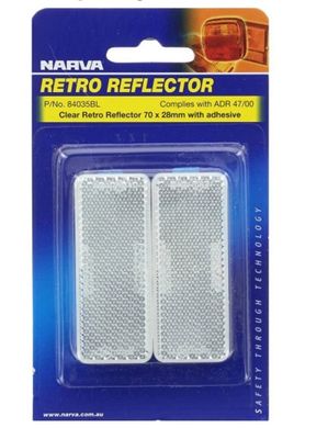 Reflector stick on side marker WHITE pk2