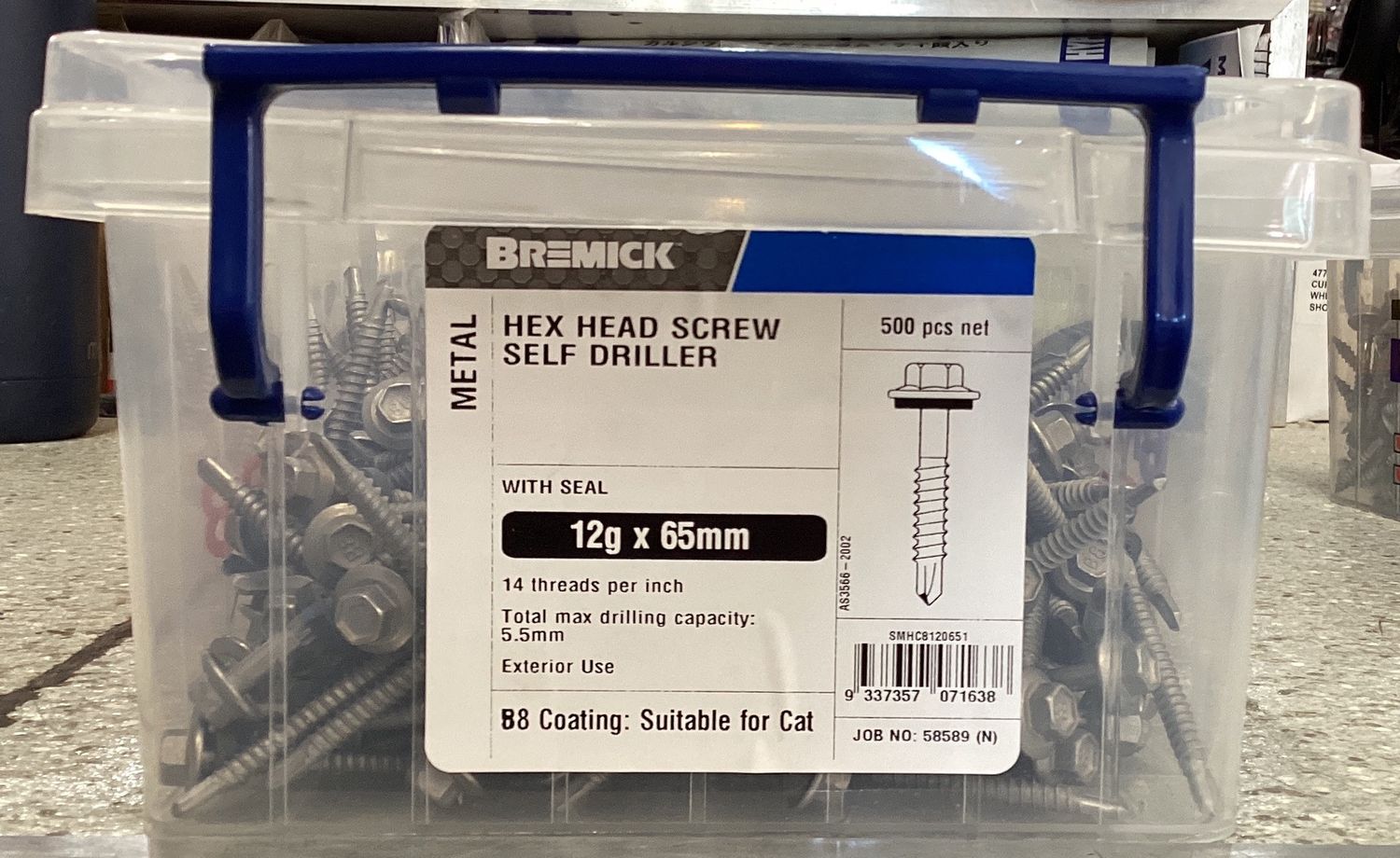 Tec screw 12gx65mm x500 w/neo