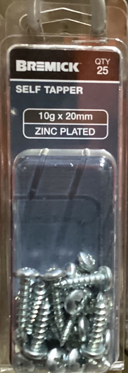 Self Tapper 10gx20mm Pk25 PanHd Zinc