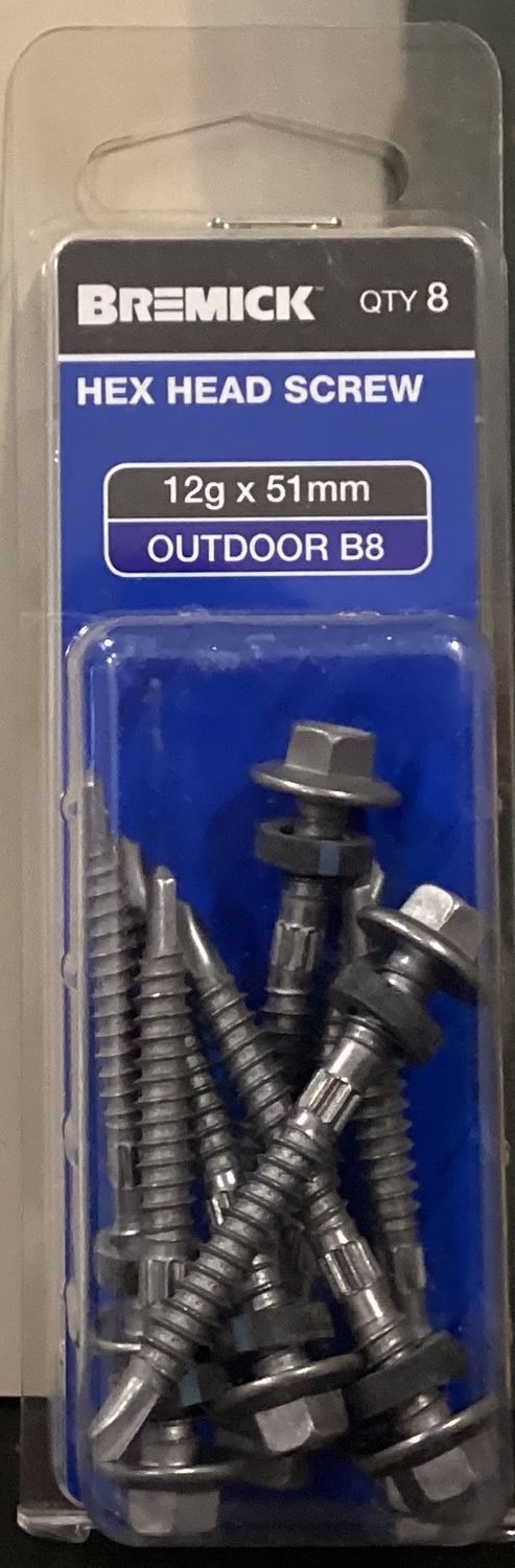 Tec screw 12gx51mm Pk8 Neo HiGrip