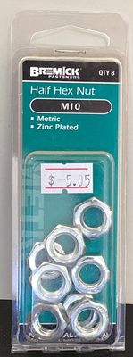 Nut hex metric 10mm pkt.8