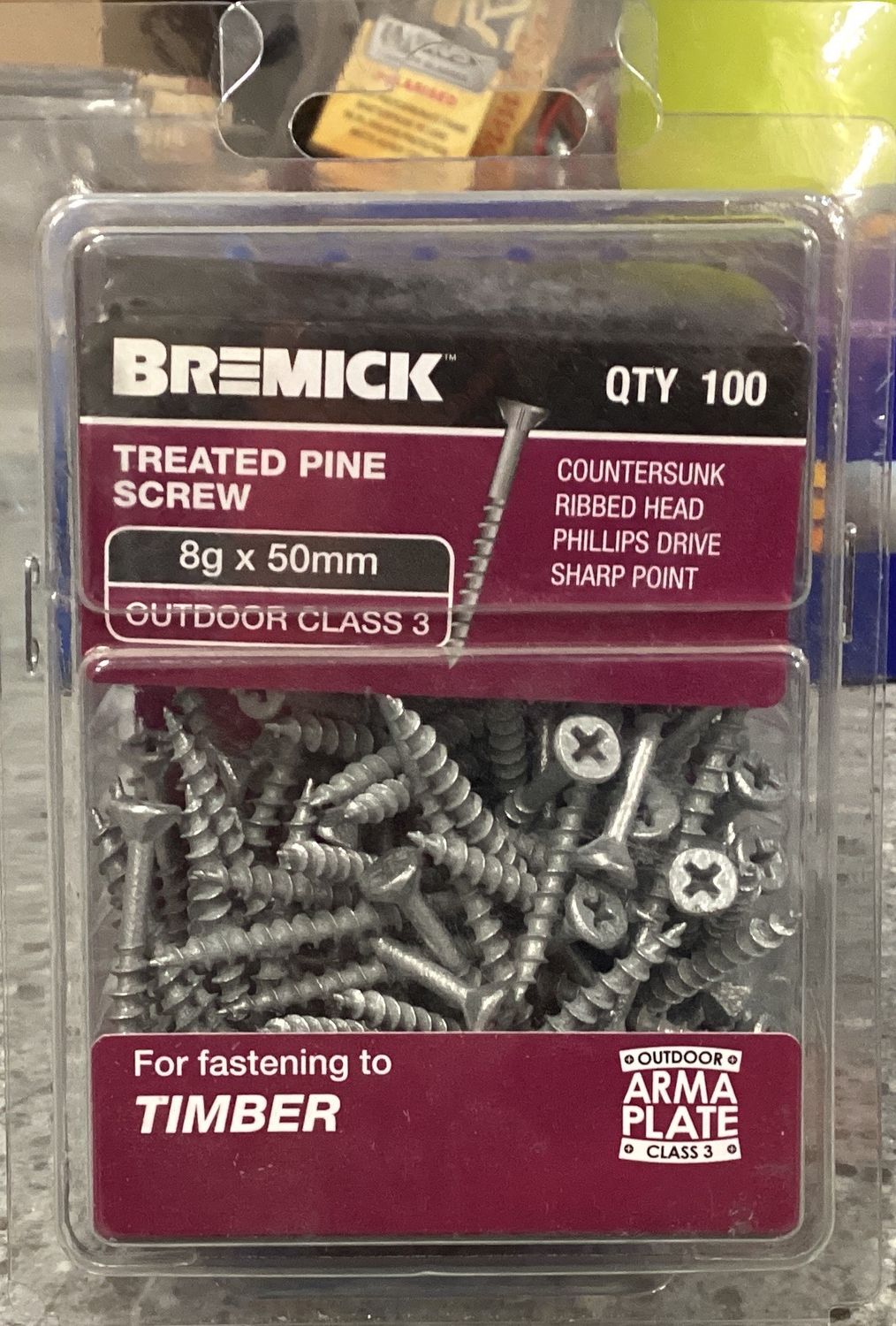 Treated Pine Screws 8g x 50mm pk100
