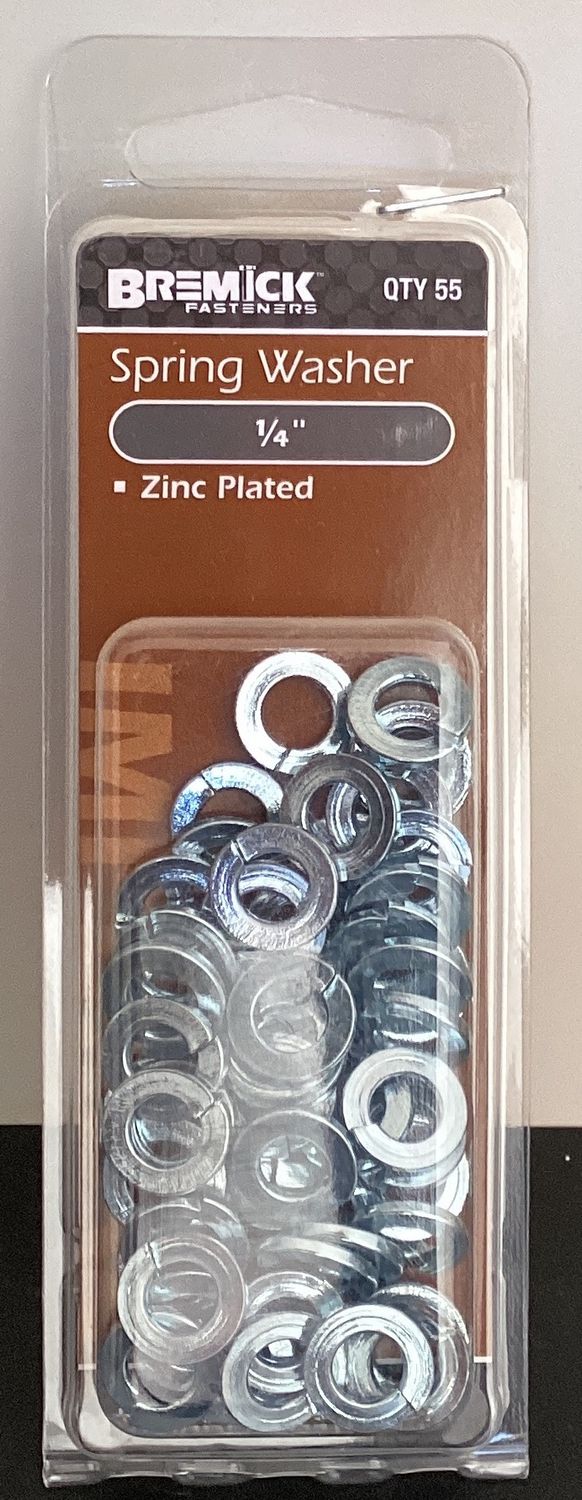 Spring Washer 1/4" Pk55 Zinc