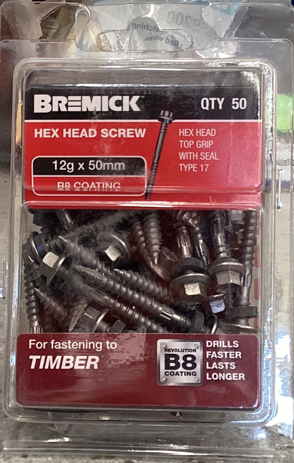 Tec screw T17-12gx50mm Pk50 neo HGrip