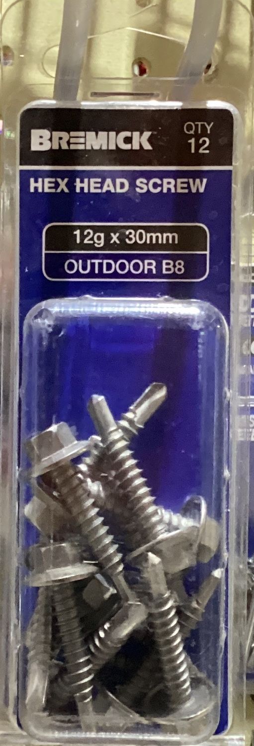 Tec screw 12gx30mm Pk12