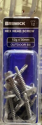 Tec screw 12gx30mm Pk12