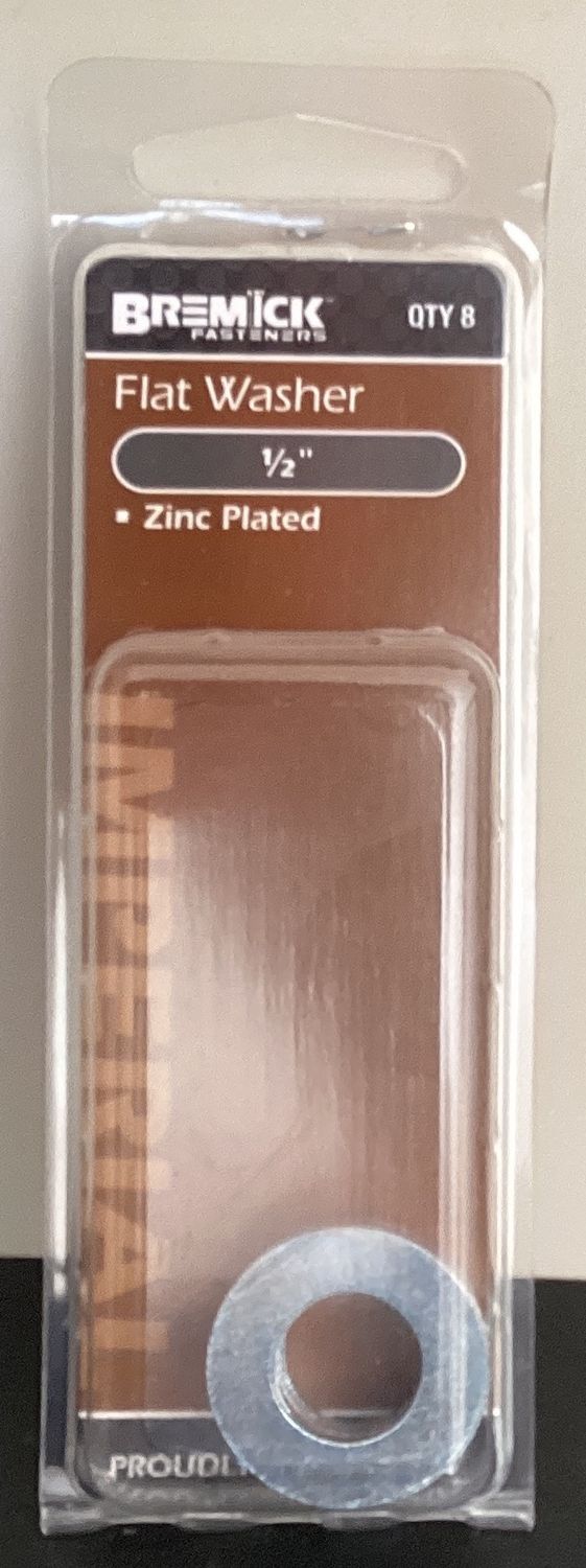 Flat Washer 1/2" (12mm) Pk8 Zinc