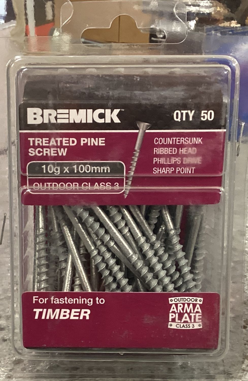 Treated pine screws 10g x 100mm pk50