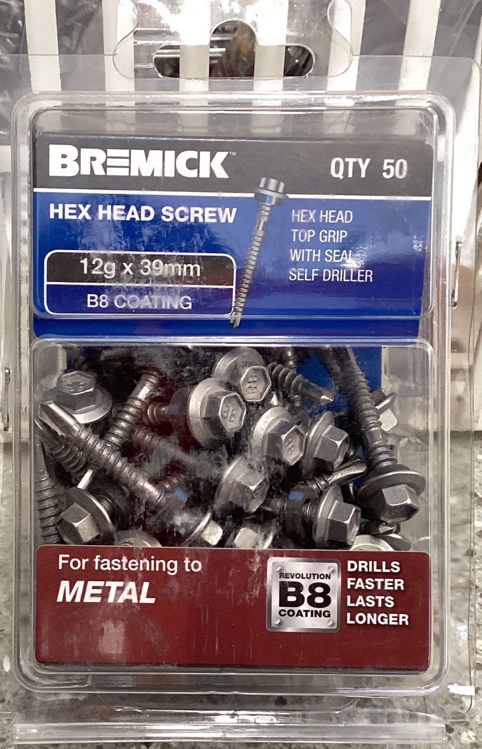 Tec screw 12gx39mm Pk50 HiGrip w/neo