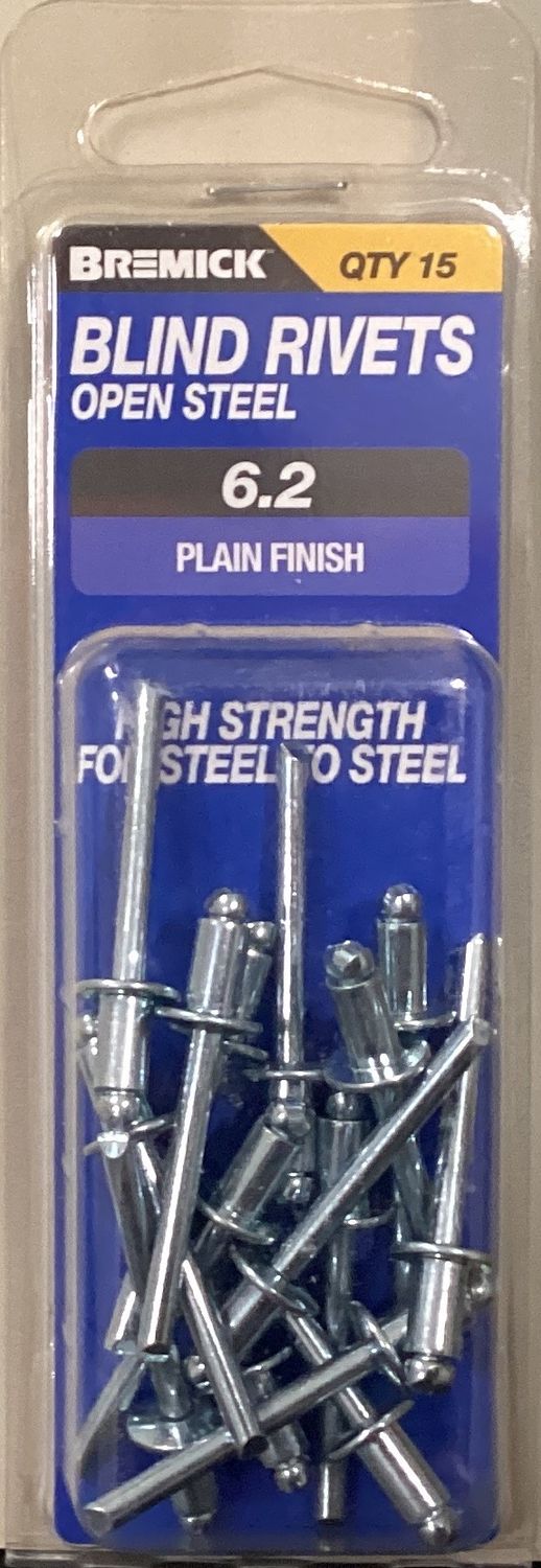Rivets Steel/Steel 6.2 Pk15