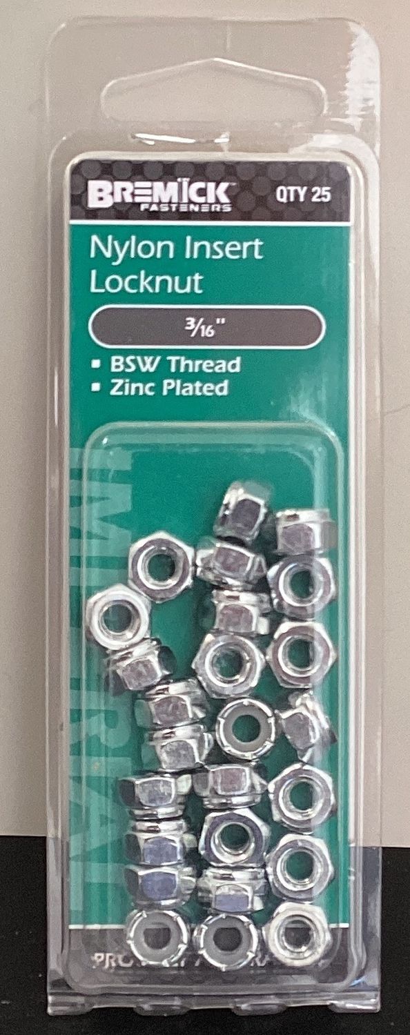 Nyloc nut 3/16" Pk25