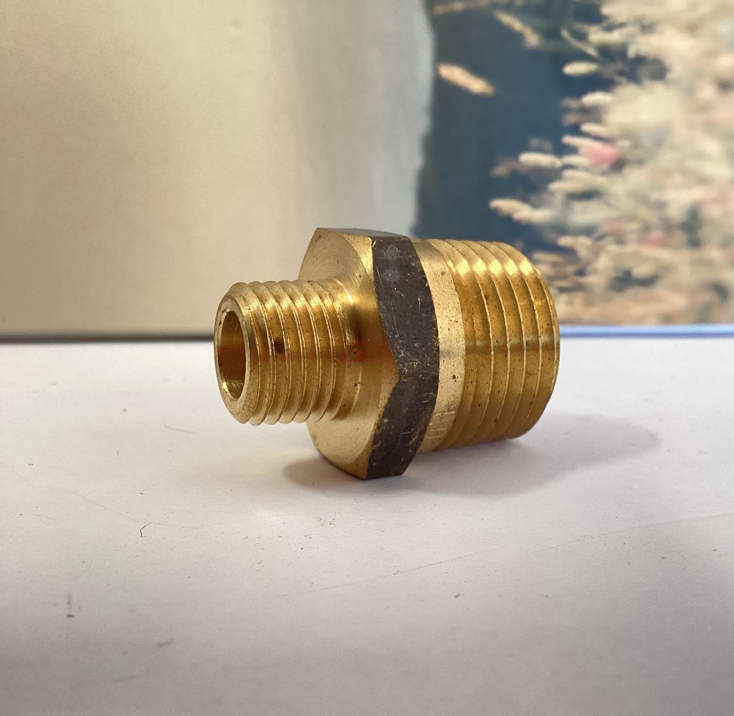 Brass nipple 1/2'' x 1/4''