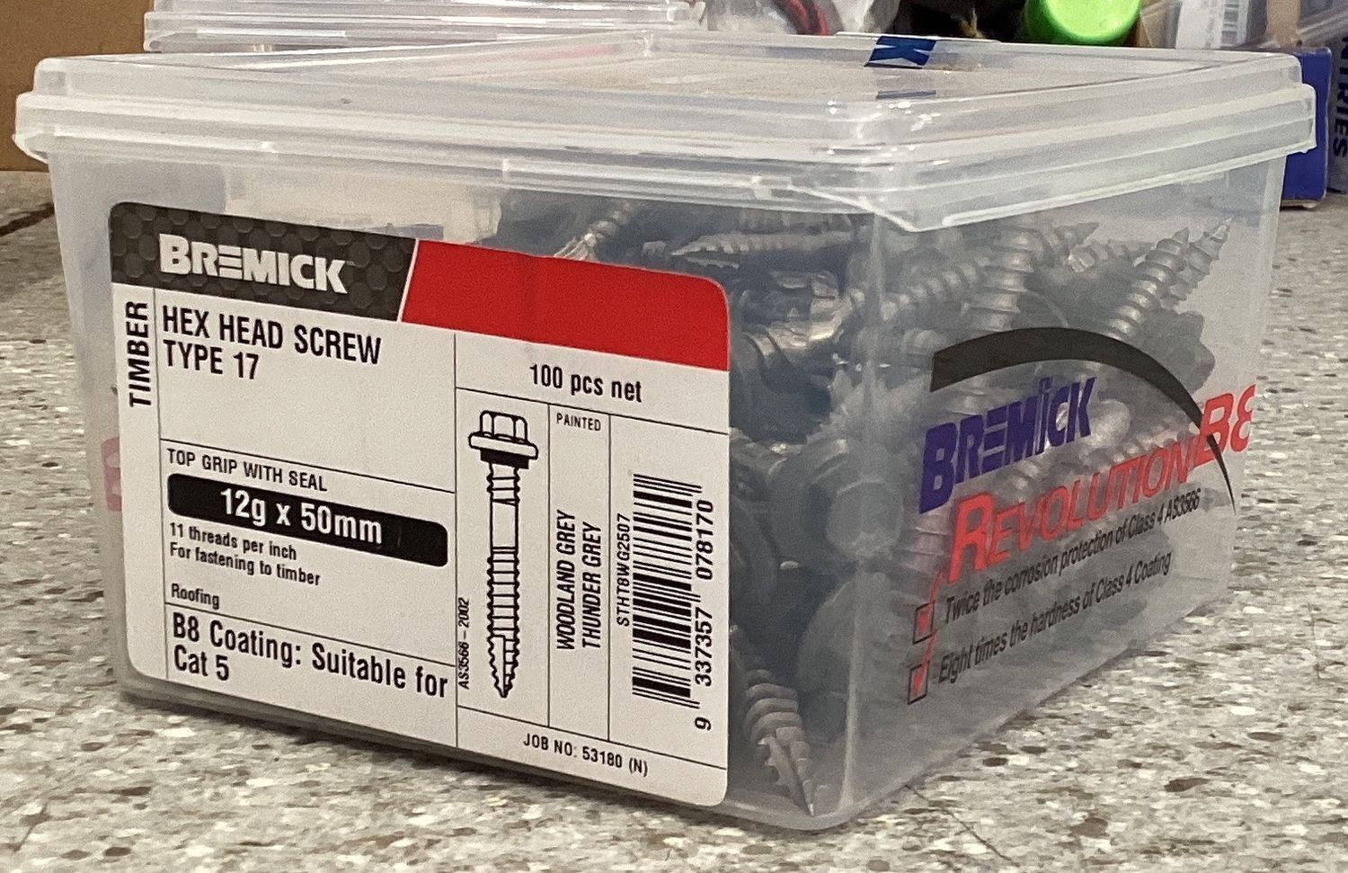 Tec screw T17-12gx50mmx100 neo HiG WGrey