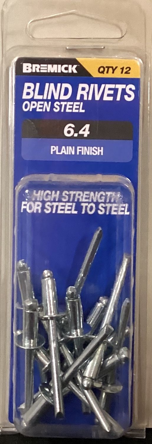 Rivets Steel/Steel 6.4 Pk12