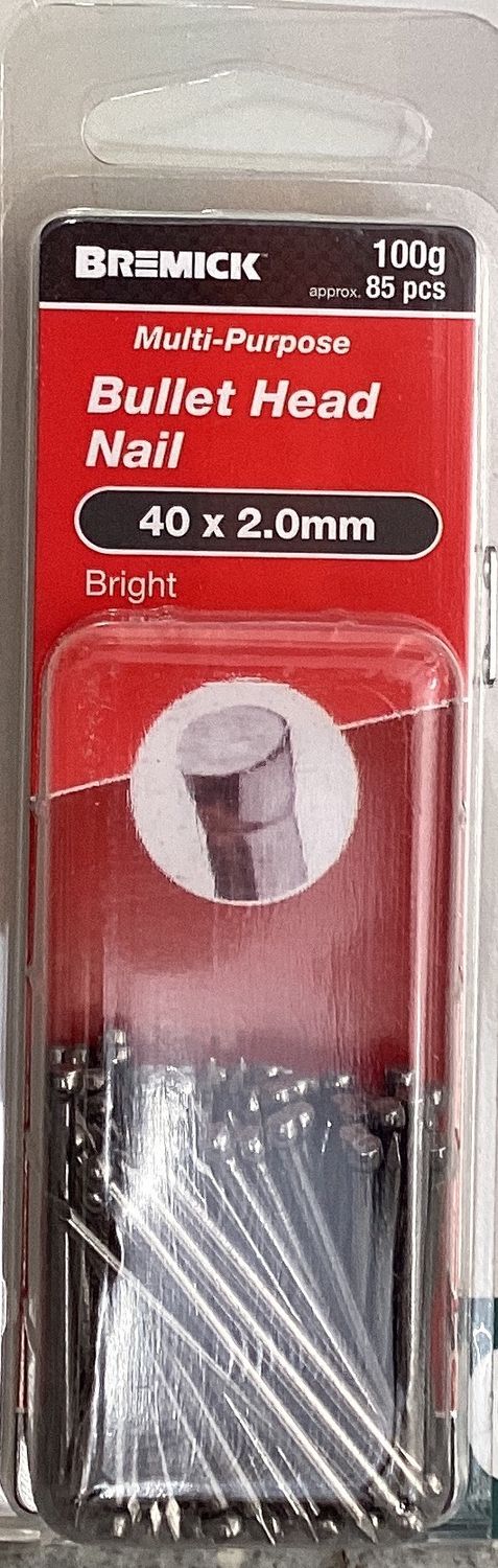 Nails Bullet head 40x2.0mm pk85 bright