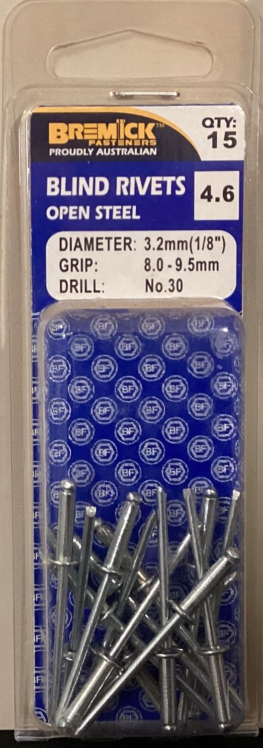 Rivets Steel/Steel 4.6 Pk15