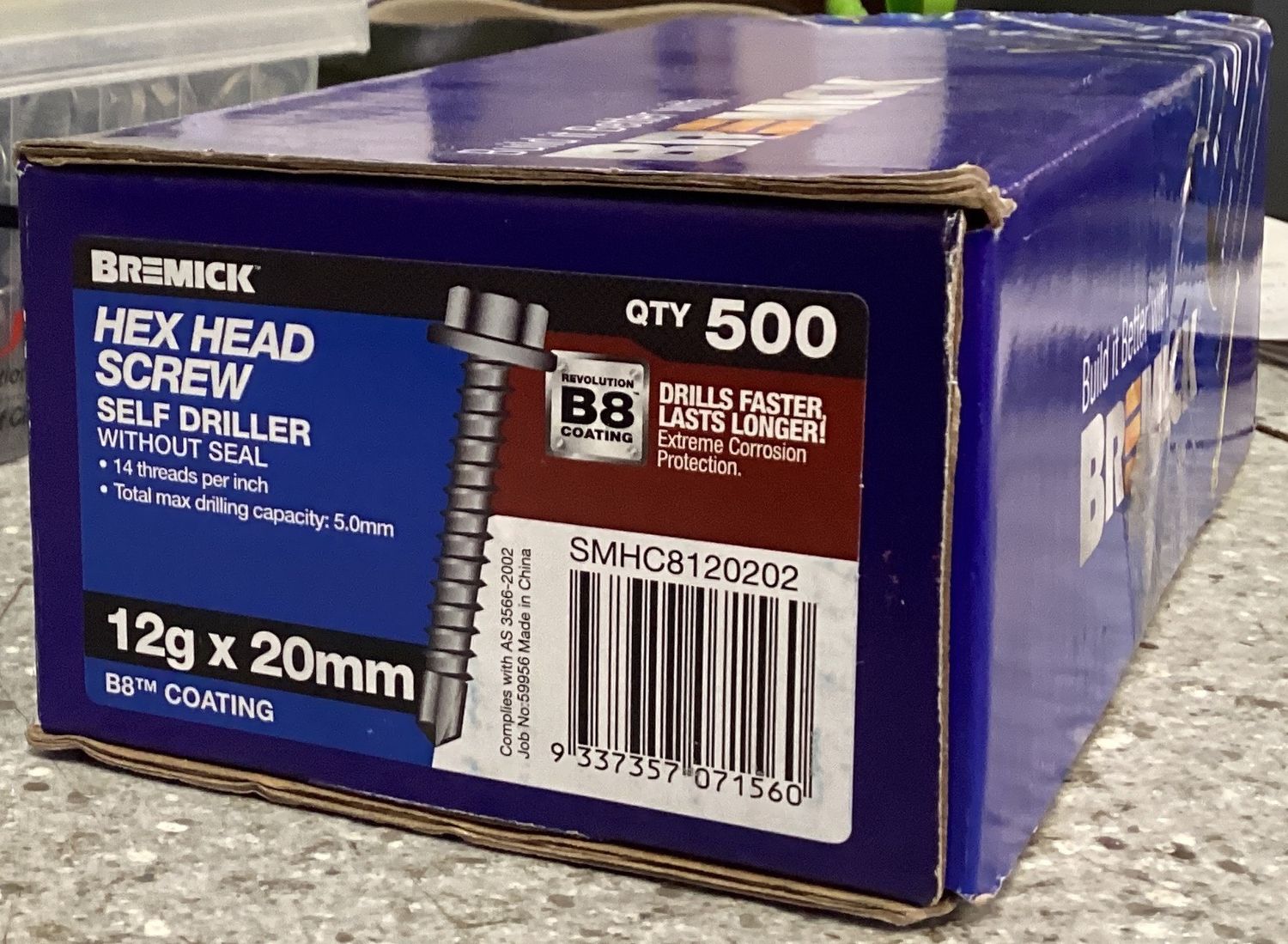 Tec screw 12gx20mm x500 - NO SEAL