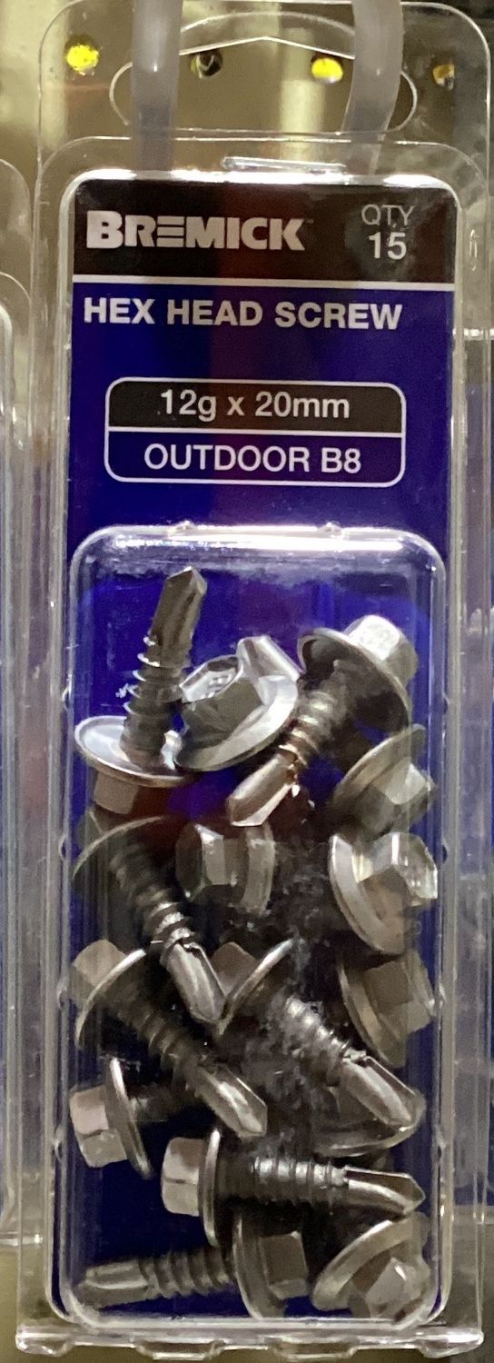 Tec screw 12gx20mm Pk15