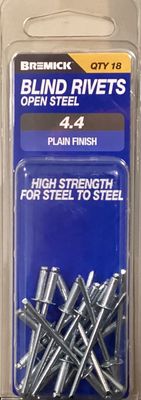 Rivets Steel/Steel 4.4 Pk18