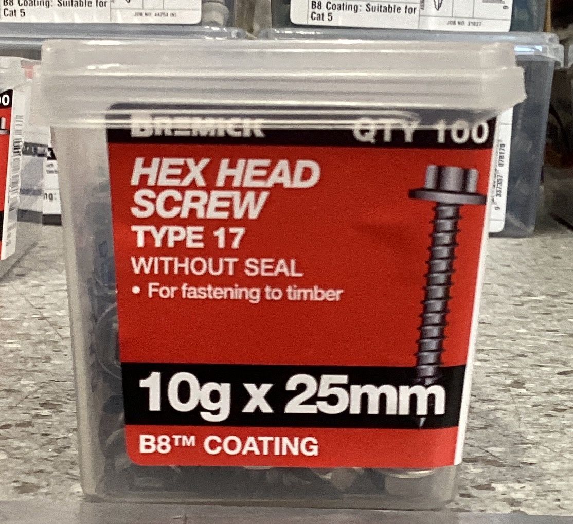 Tec screw T17-10gx25mm Pk100