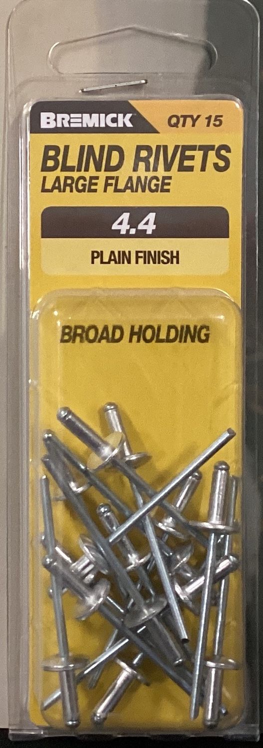 Rivets Alumin/Steel Open 4.4 pk15