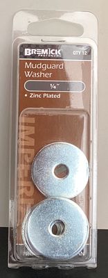 Flat washer 1/4" Pk12 mud guard washer