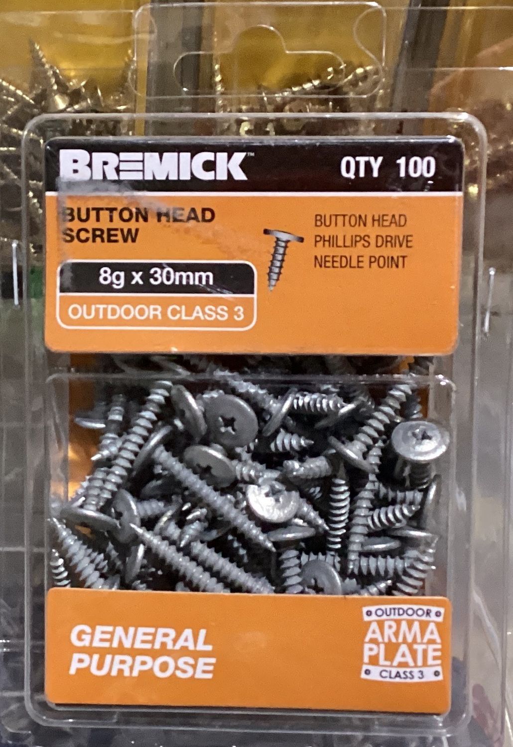 Timber screws 8gx30mm Pk100 B/Hd GALV