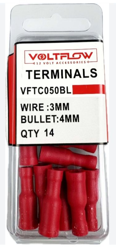 Male Bullet terminal red 4mm VoltFlow