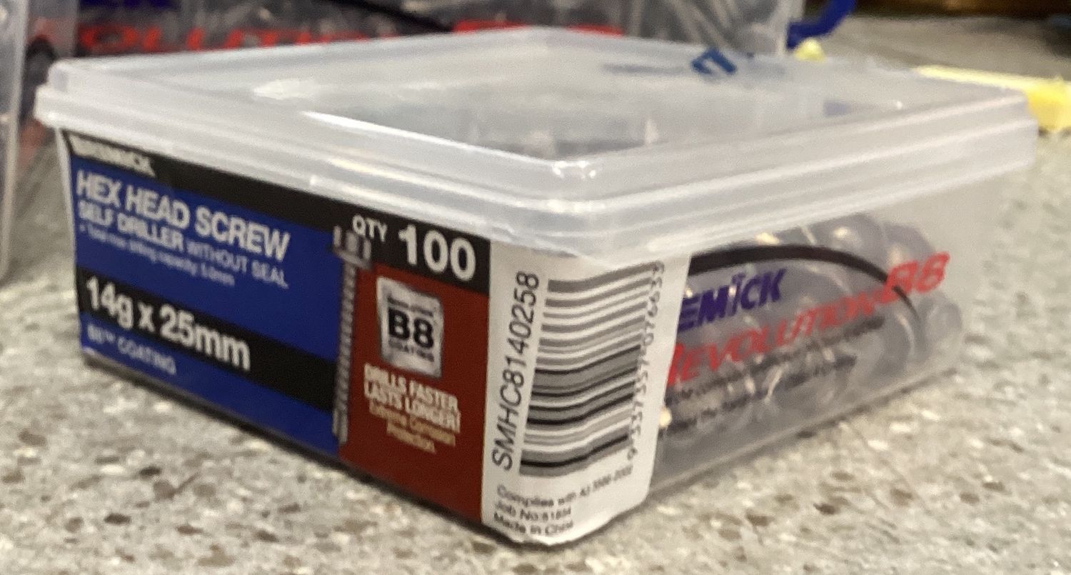 Tec screw 14gx25mm x 100 w/COARSE Thread