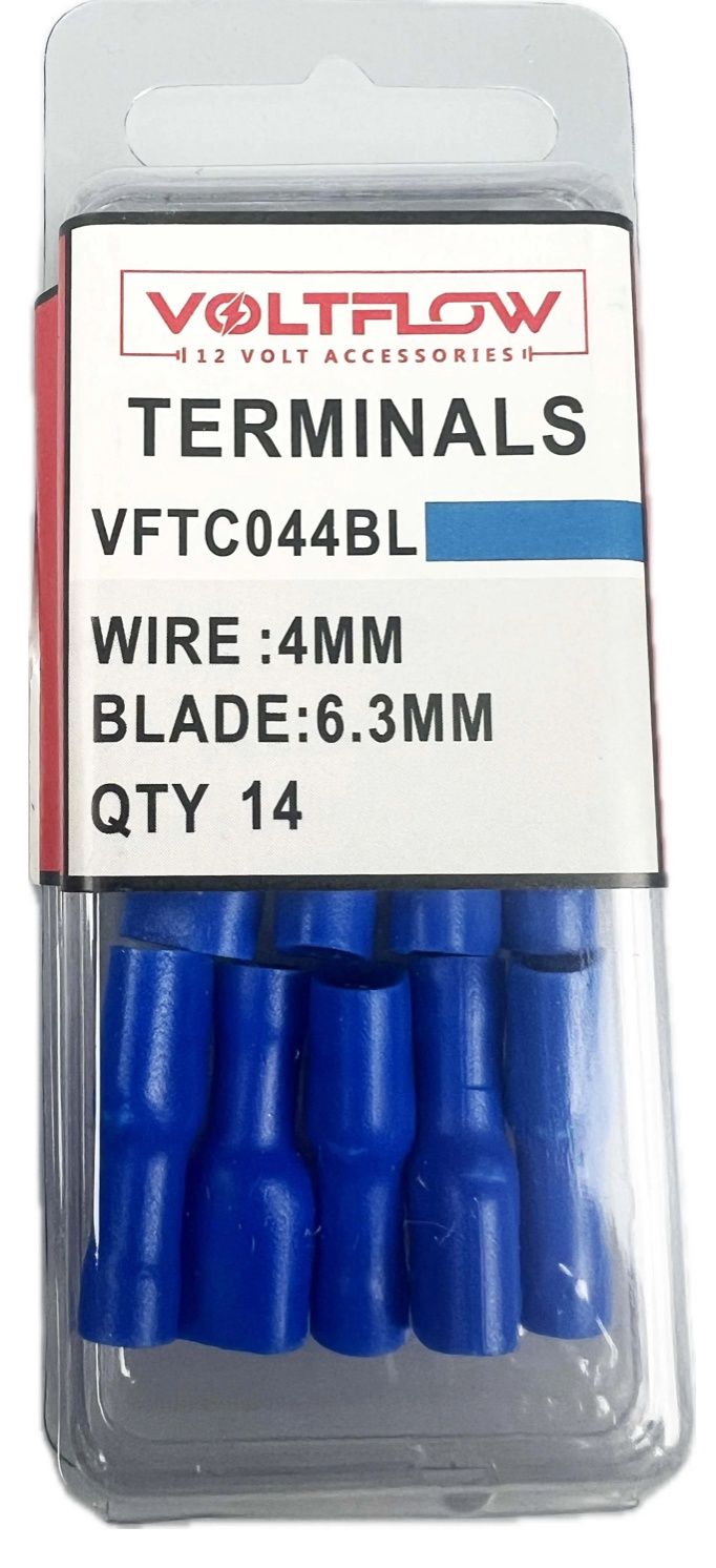 Female Bullet terminal Blue 4mm VoltFlow