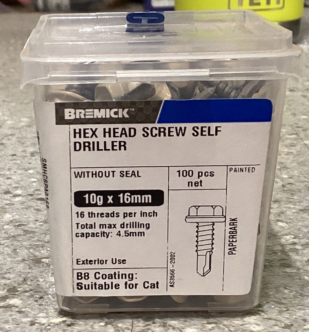 Tec screw 10gx16mm x100 Paperbark