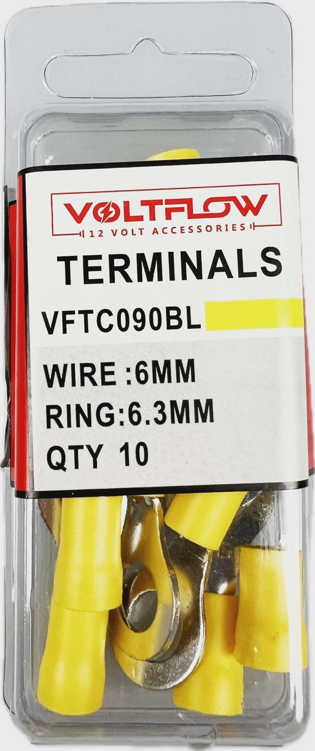 Ring Terminal Yellow 6.3mm