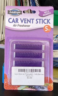 Vent Stick Air Freshener - Wild Berries / Pack of 5