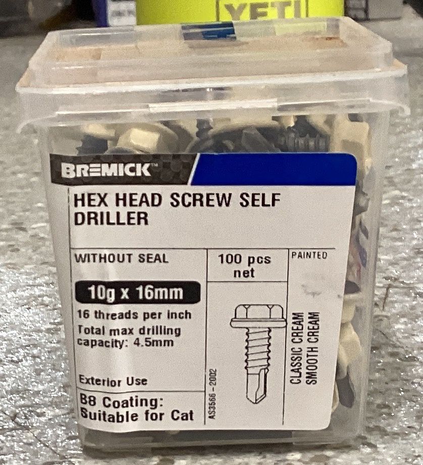 Tec screw 10gx16mm x100 Classic Cream