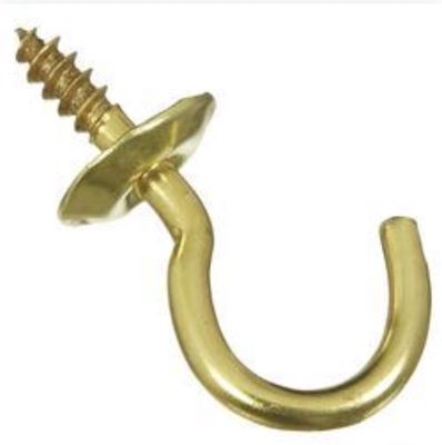 Cup hooks 20mm (or 19mm) brass 7pc