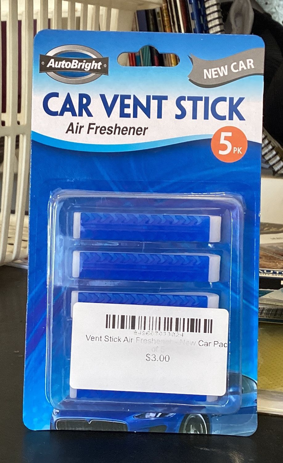 Vent Stick Air Freshener - New Car Pack of 5