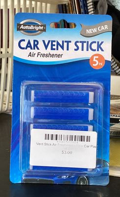 Vent Stick Air Freshener - New Car Pack of 5