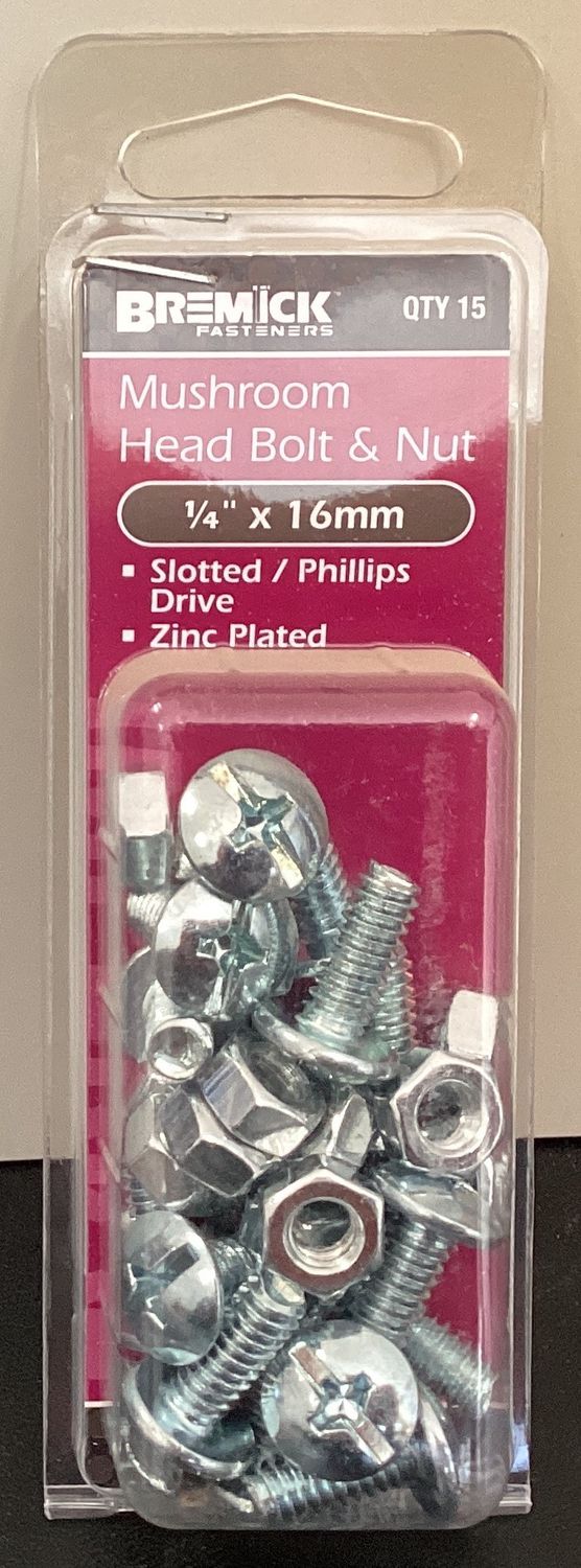 B&amp;N M/hd 1/4"x 16mm 15pk