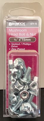 B&amp;N M/hd 1/4"x 16mm 15pk