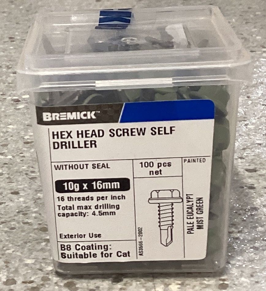 Tec screw 10gx16mm x100 Pale Eucalypt