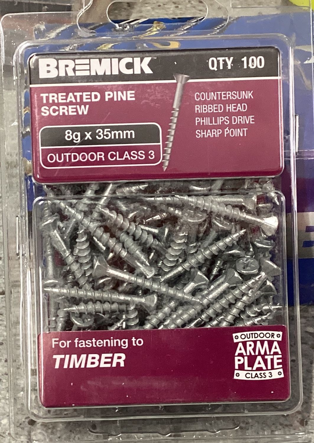 Treated Pine Screws 8g x 35mm pk100