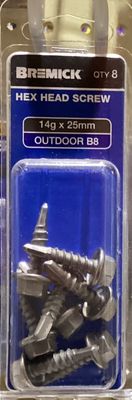Tec screw 14gx25mm Pk8