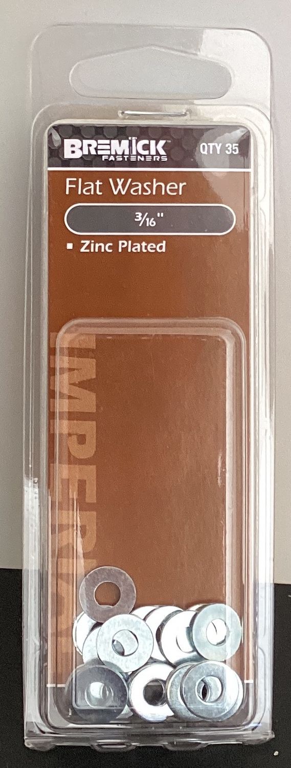 Flat Washer 3/16" Pk35 Zinc
