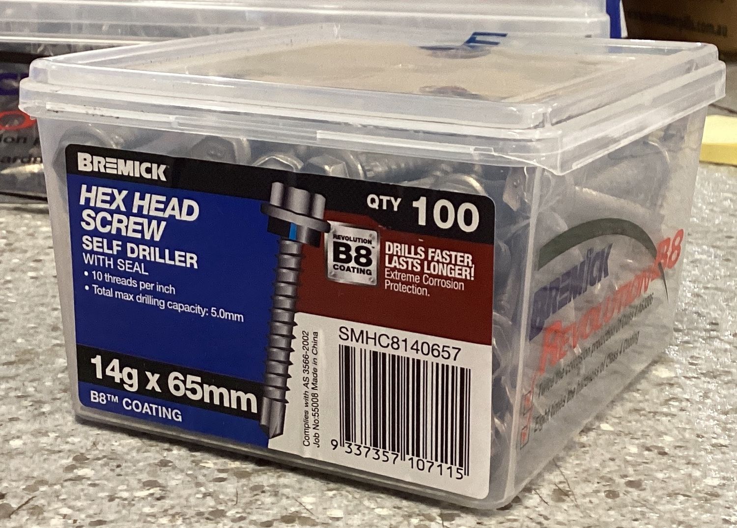 Tec screw 14gx65mm x100 w/neo