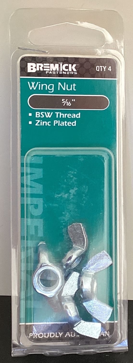 Wing Nut 5/16" Pk4 Zinc