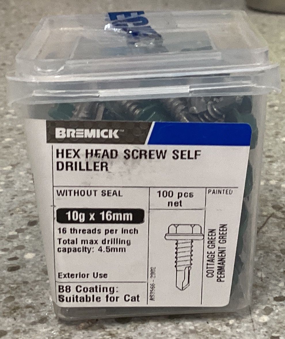 Tec screw 10gx16mm x100 Cottage Green