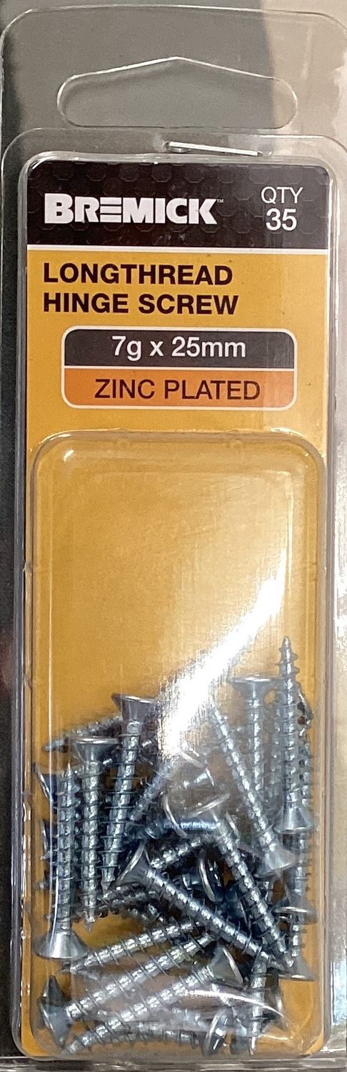Timber screw 7gx25mm Pk35 Csk Zinc