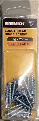 Timber screw 7gx25mm Pk35 Csk Zinc