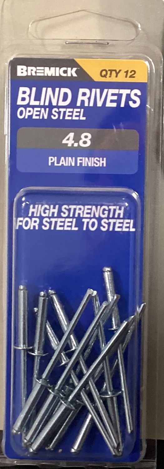 Rivets Steel/Steel 4.8 Pk12